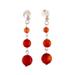 Eternal Sunset,'Sterling Silver Dangle Earrings with Natural Carnelian Beads'