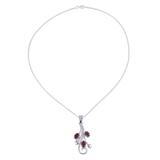 Cheerful Radiance,'Three Carat Garnet Pendant Necklace on Cable Chain'