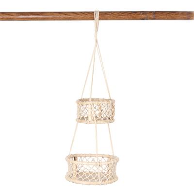 Jungle Baskets,'Handcrafted Ivory Cotton Hanging Planter from India'
