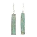 Monument of the Leader,'Sterling Silver Dangle Earrings with Aventurine Cabochons'