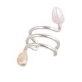 Marine Spirals,'Polished Sterling Silver Ear Cuff with Cultured Pearls'