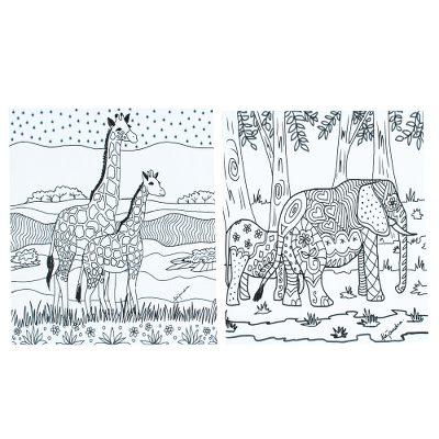 Relaxing Wildlife,'Mexican Coloring Postcards with Wildlife Theme (Pair)'