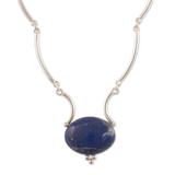 Mystical Energy,'Sterling Silver and Lapis Lazuli Pendant Necklace'
