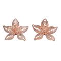 Flower Generation,'Hand Made Rose Gold Plated Flower Button Earrings'