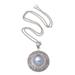 Peace from the Sea,'Polished Sterling Silver Pendant Necklace with Blue Pearl'