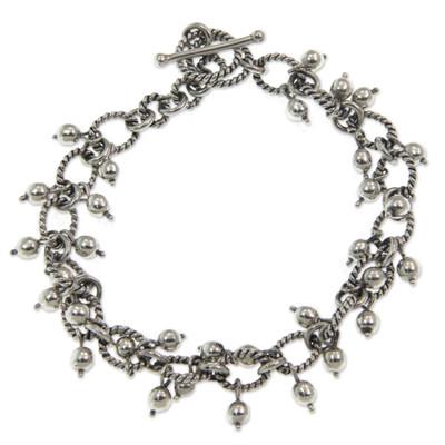 Sterling silver charm bracelet, 'Bright Berries'