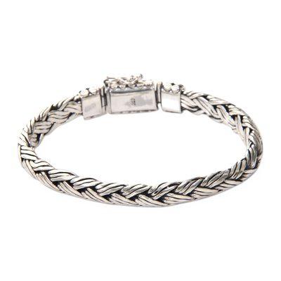 Wisdom,'Men's Sterling Silver Chain Bracelet'