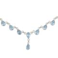 'Raindrops' - Indian Jewelry Sterling Silver Blue Topaz Necklace