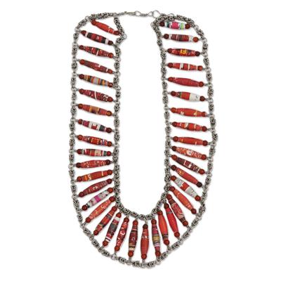 Eco Diva,'Handcrafted Recycled Paper Necklace from Brazil'