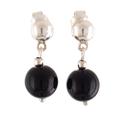 Nocturnal Elegance,'Classic Sterling Silver Dangle Earrings with Black Onyx'