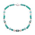 Ocean Shimmer,'Multi-Gemstone Beaded Necklace from India'