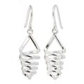 Love Tornado,'Handcrafted Modern Sterling Silver Dangle Earrings'