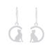 Long-Tailed Cat,'Sterling Silver Cat Dangle Earrings from Thailand'