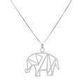 Mother of the Forest,'Geometric Sterling Silver Elephant Necklace from Thailand'