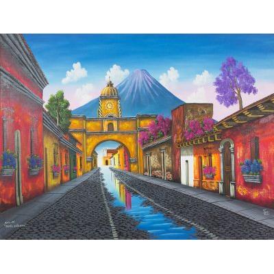 Santa Catalina Arch,'Signed Painting of a Volcano ...