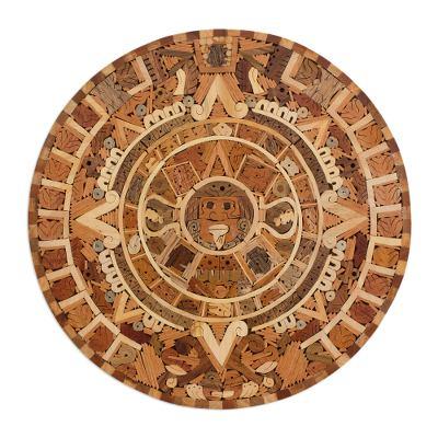 Aztec Calendar,'Central American Archaeological Wood Calendar'