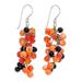 Dionysus in Orange,'Hand Crafted Orange Agate Dangle Earrings'