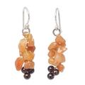 Afternoon Passion,'Aventurine and garnet cluster earrings'