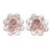 Andean Corsage,'Rose Quartz Bead Cluster Flower and Sterling Silver Earrings'