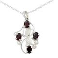'Fire Berries' - Artisan Crafted Silver and Garnet Pendant Necklace