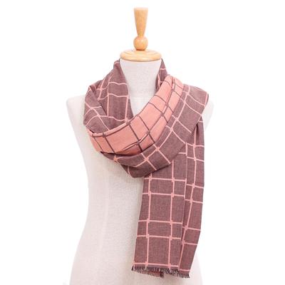 Warm City,'Hand Made Gridded Cotton Scarf'
