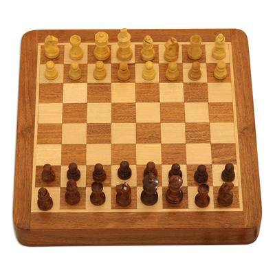 Idle Hours,'Hand Crafted Acacia and Haldu Wood Chess Set'