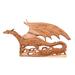 Tails and Scales,'Suar Wood Dragon-Motif Relief Panel'