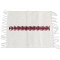 Home Bonds,'Set of 4 Handloomed Cotton Placemats with Embroidered Stripe'