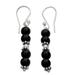 Onyx dangle earrings, 'Pillars of Night'