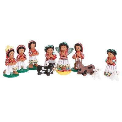 Christmas in Santiago,'12 Piece Ceramic Nativity Scene with Apparel from Santiago'