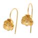 Pansy Flower,'Artisan Crafted Gold-Plated Drop Earrings'