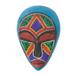 Abusua,'Colorful Beaded African Wood Mask from Ghana'