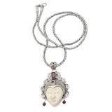 Sleeping Royal in Red,'Garnet and Citrine Pendant Necklace'