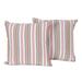 Jacquard Beauty,'Striped Colorful Embroidered Cotton Cushion Covers (Pair)'