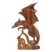 Flaming Dragon,'Hand Made Suar Wood Relief Panel with Dragon Motif'