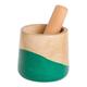 Wood mortar and pestle, 'Spicy Green'