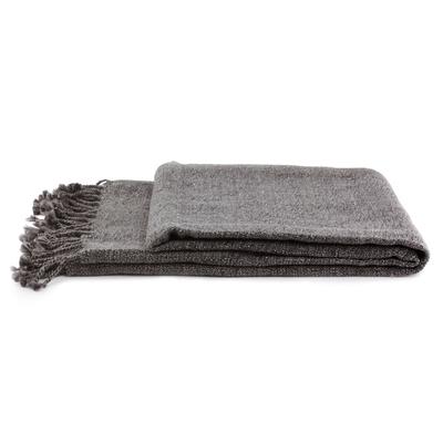 Throw, 'Grey Dove' - Handmade Solid Throw Blanket