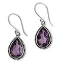 925 Silver Earrings with Amethyst Total 8 Carats from Bali 'Sparkling Dew'