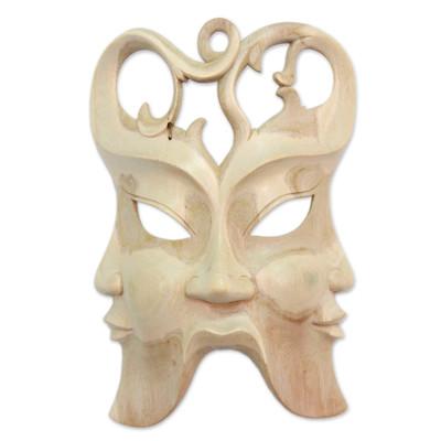 In Three Directions,'Hibiscus Wood Wall Mask'