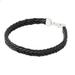 Braided leather bracelet, 'Assertive in Black'