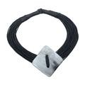 Pamga,'Diamond-Shaped Horn Pendant Black Leather Cord Necklace'