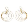 Shining Orbit,'Round 24k Gold Plated Dangle Earrings'