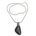 Black Spot,'Hand Made Onyx Sterling Silver Pendant Necklace'