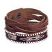 Cusco Roads,'Textile and Leather Unisex Bracelet'