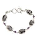 'Balinese Breeze' - Indonesian Amethyst and Sterling Silver Bracelet