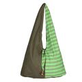 Green Lurik,'Handcrafted Green Striped Cotton Shoulder Bag from Java'