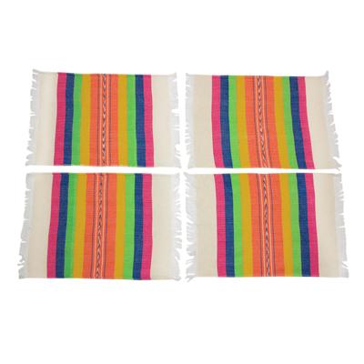 Zapotec cotton placements, 'Fiesta Hues' (set of 4)
