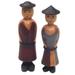 Happy Farmers,'Hand Carved Wood Figurines of a Farmer Couple from Bali'