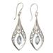 Blue Teardrops,'Sterling Silver Blue Topaz Dangle Earrings Indonesia'