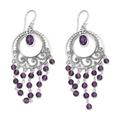 Spiral Halos,'Amethyst Spiral Chandelier Earrings by Bali Artisans'